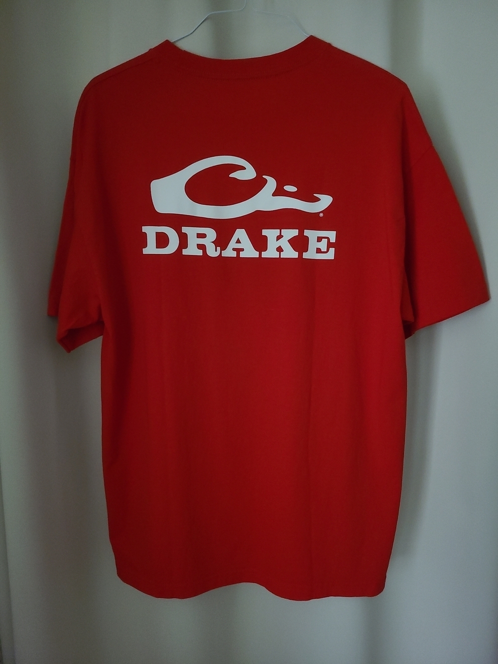 Drake Waterfowl Red Short Sleeve Tee with White Logo XL